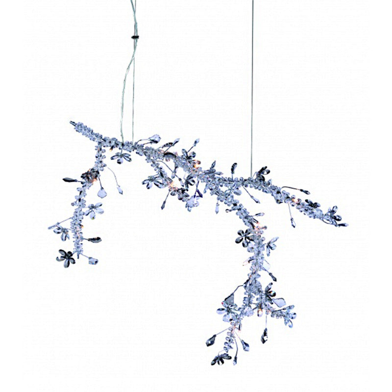Clear &amp; Champagne Crystal Branch Chandelier with Hardware