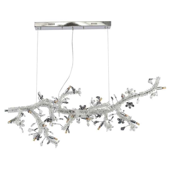 Clear &amp; Champagne Crystal Branch Chandelier with Hardware