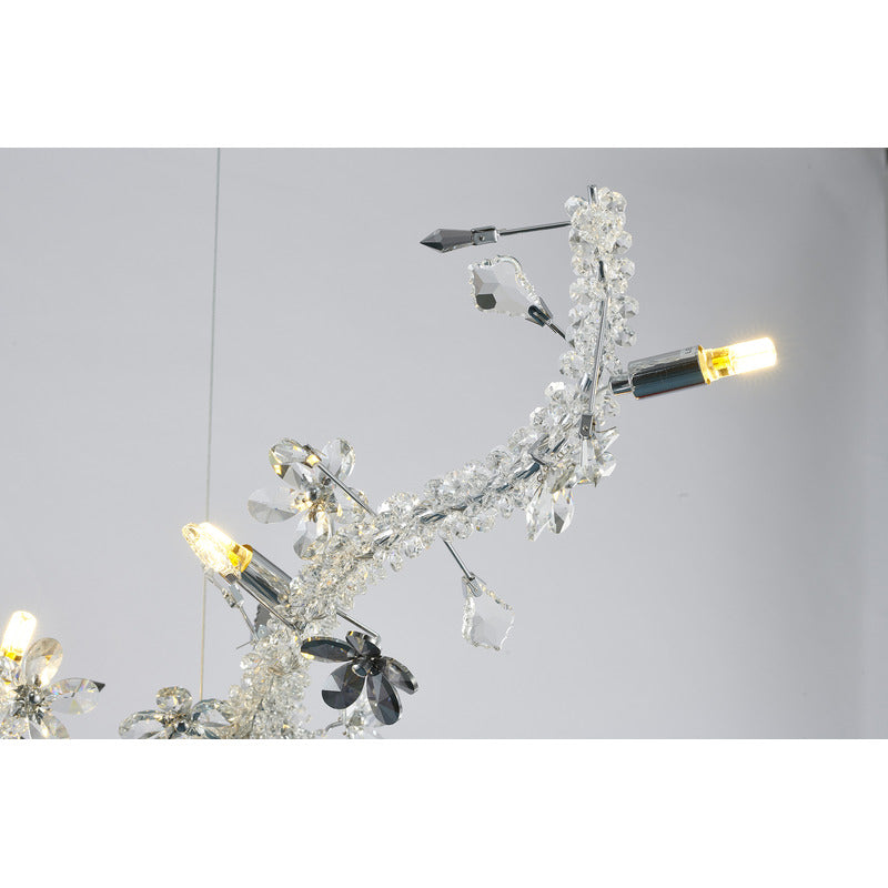Clear &amp; Champagne Crystal Branch Chandelier with Hardware