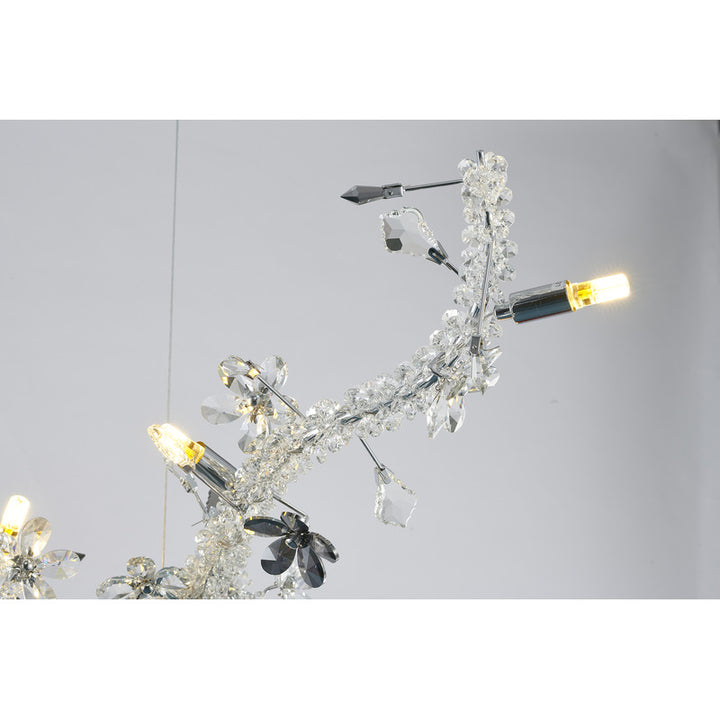 Clear &amp; Champagne Crystal Branch Chandelier with Hardware