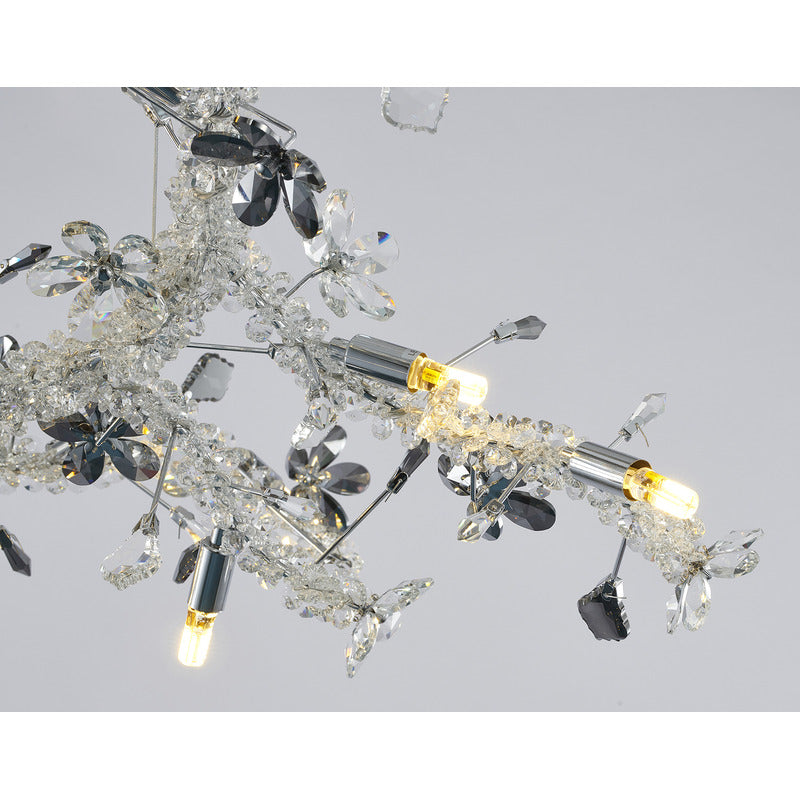 Clear &amp; Champagne Crystal Branch Chandelier with Hardware