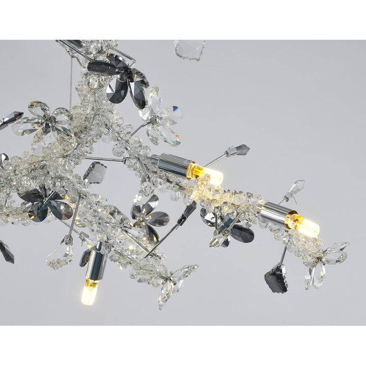 Clear &amp; Champagne Crystal Branch Chandelier with Hardware