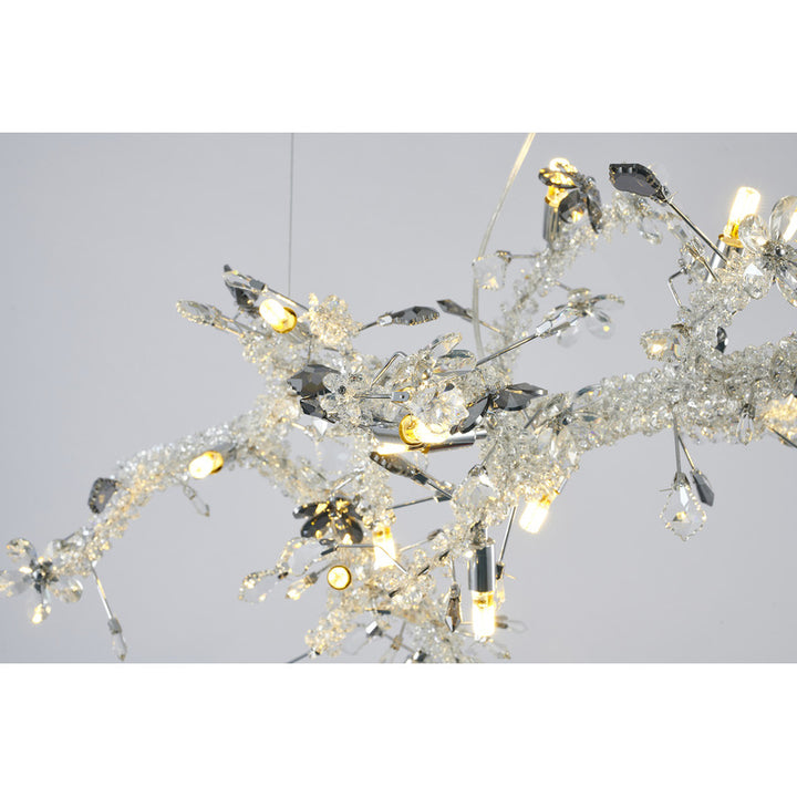 Clear &amp; Champagne Crystal Branch Chandelier with Hardware