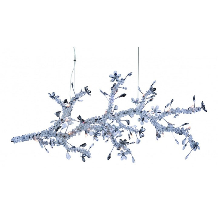 Clear &amp; Champagne Crystal Branch Chandelier with Hardware