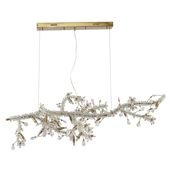 Clear &amp; Champagne Crystal Branch Chandelier with Hardware