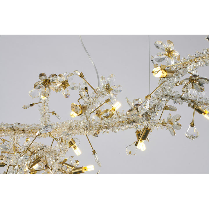 Clear &amp; Champagne Crystal Branch Chandelier with Hardware