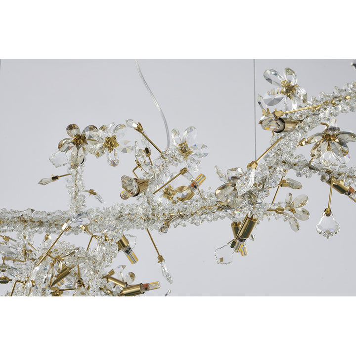 Clear &amp; Champagne Crystal Branch Chandelier with Hardware