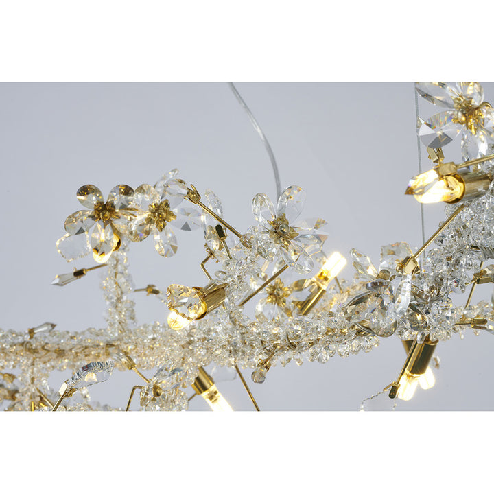 Clear &amp; Champagne Crystal Branch Chandelier with Hardware
