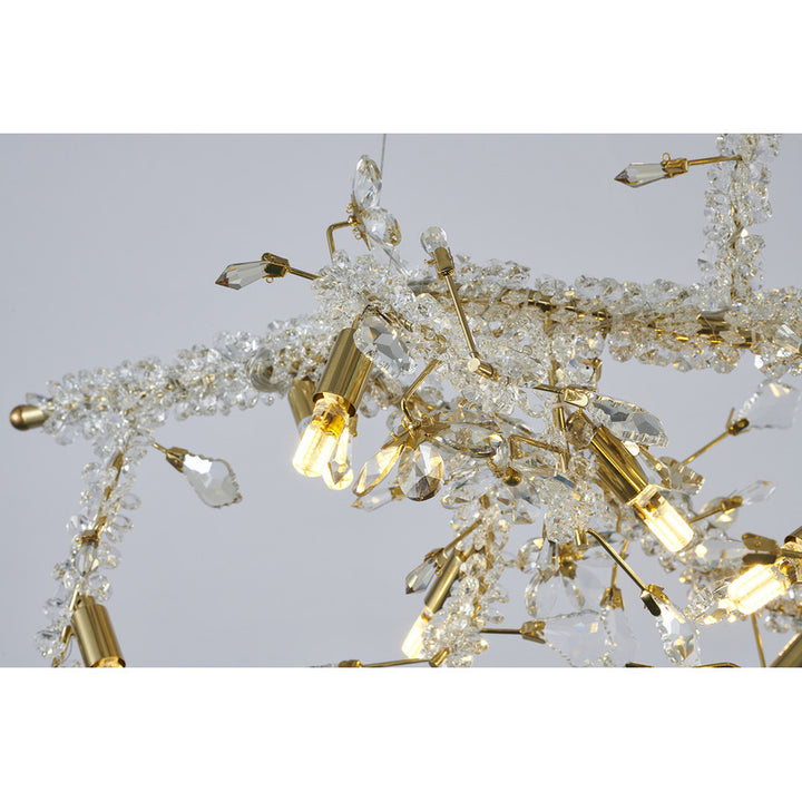 Clear &amp; Champagne Crystal Branch Chandelier with Hardware