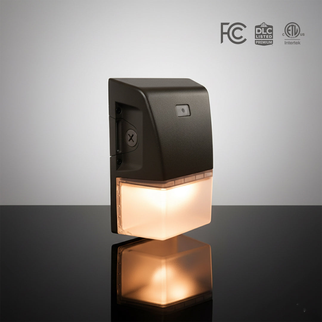 Mini LED Wall Pack with Photocell 3CCT + Wattage Selectable - M-WP25