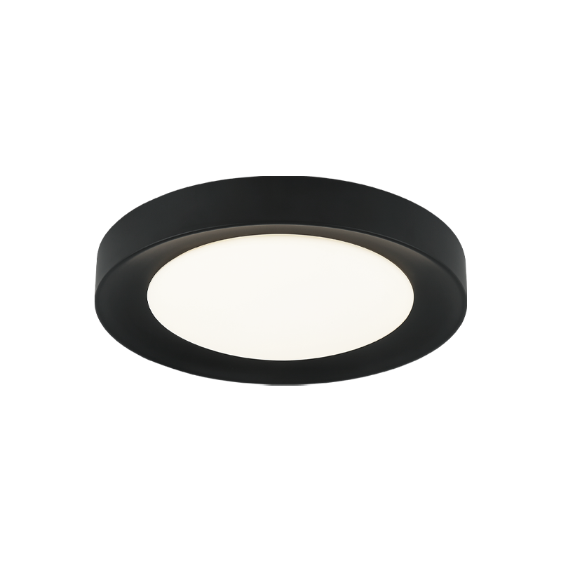 LED Steel Frame with White Glass Diffuser Flush Mount