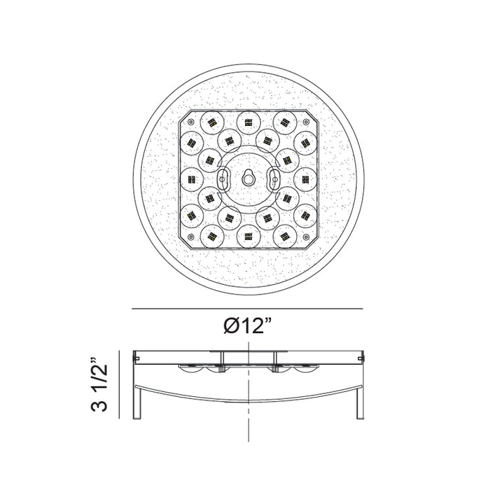 LED Steel Frame with White Acrylic Diffuser Two Tone Flush Mount 3CCT