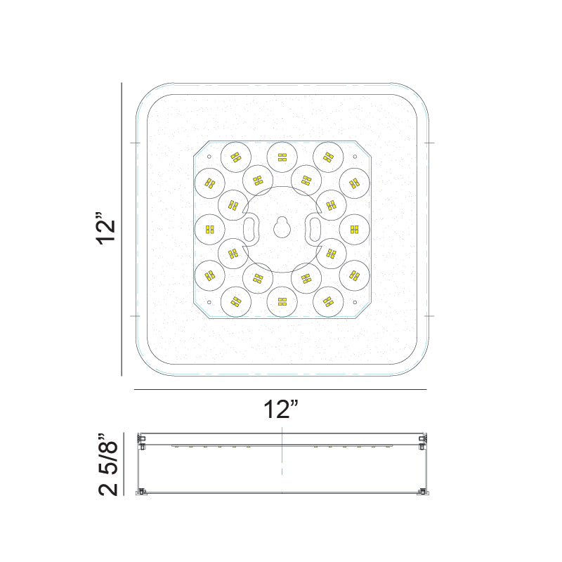 LED Steel Two Tone Frame with Acrylic Diffuser Flush Mount