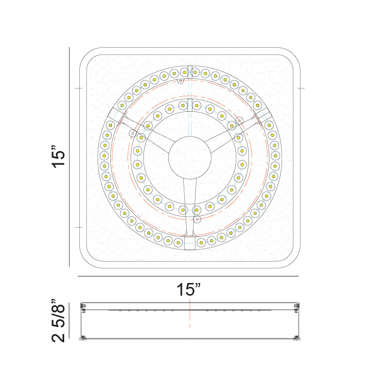 LED Steel Two Tone Frame with Acrylic Diffuser Flush Mount