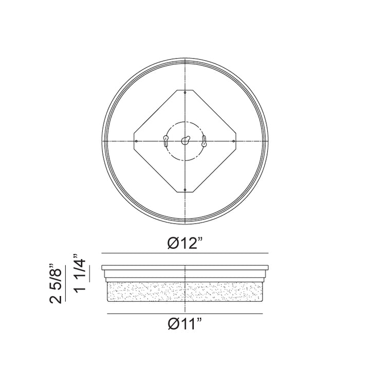 LED Steel Frame with Opal Glass Shade Flush Mount