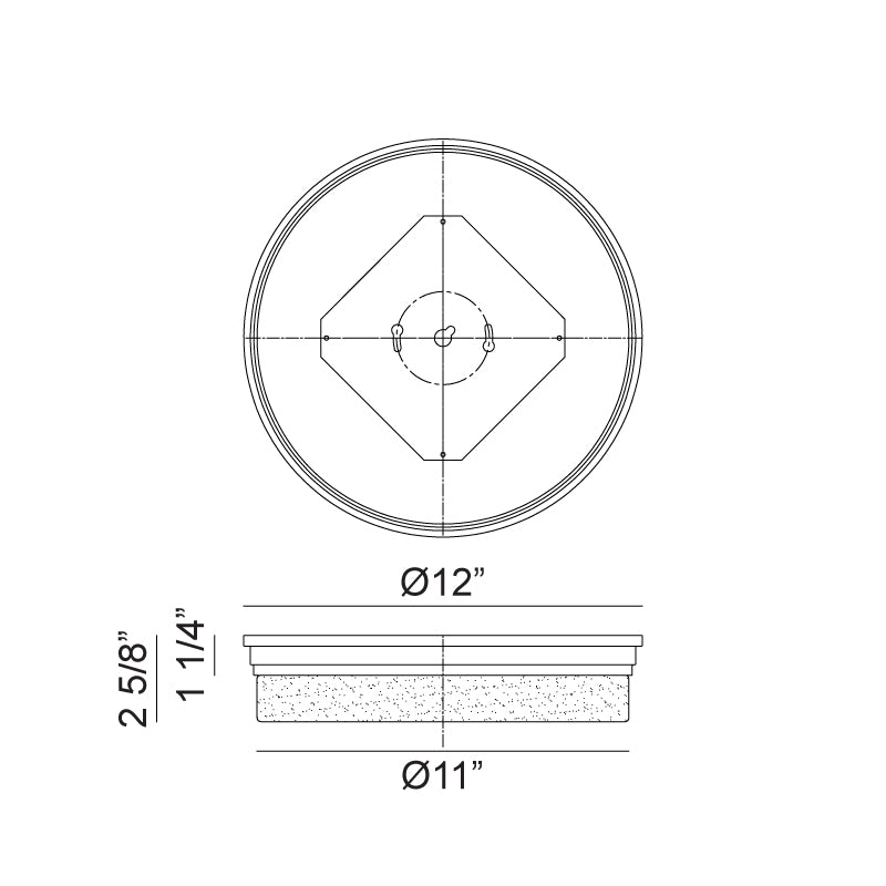 LED Steel Frame with Opal Glass Shade Flush Mount