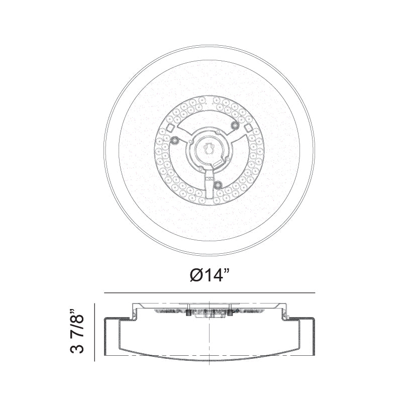 LED Steel Frame with White and Clear Acrylic Shade Flush Mount
