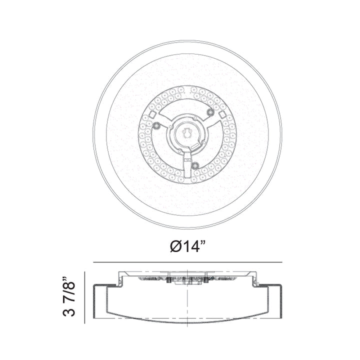 LED Steel Frame with White and Clear Acrylic Shade Flush Mount