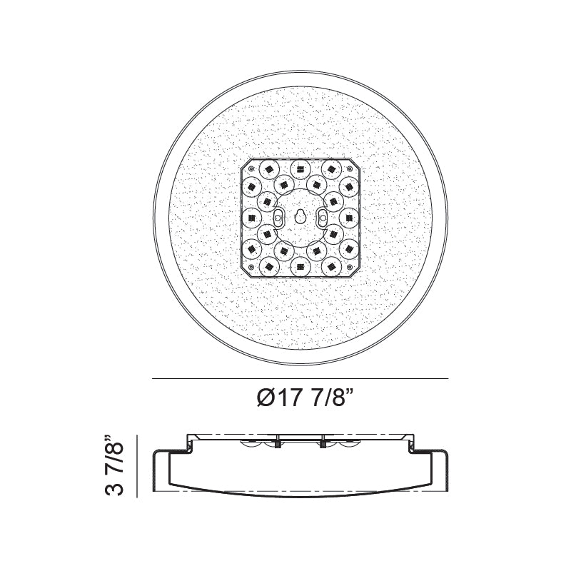 LED Steel Frame with White and Clear Acrylic Shade Flush Mount