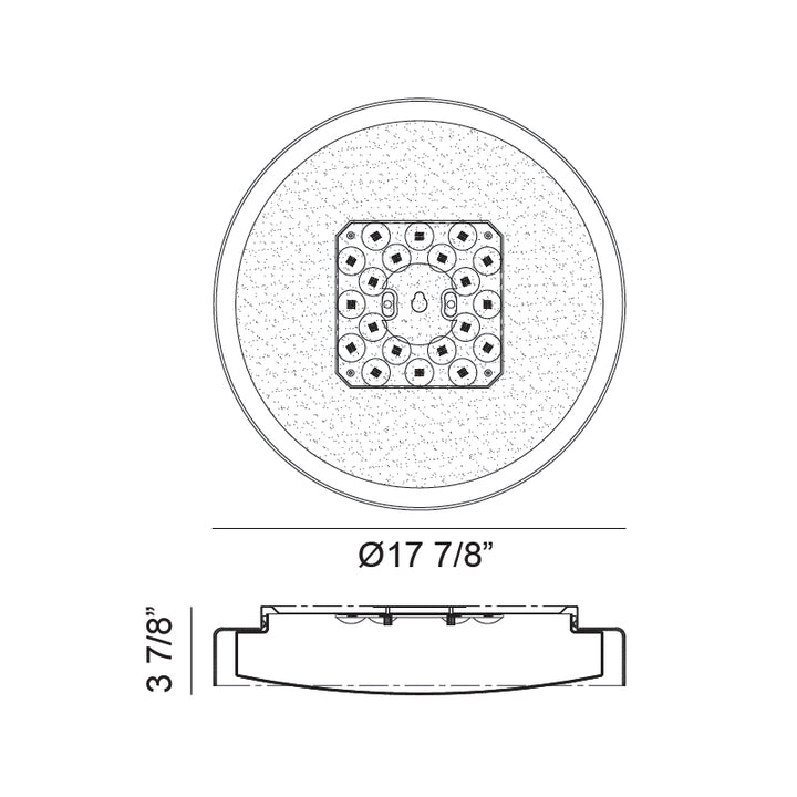 LED Steel Frame with White and Clear Acrylic Shade Flush Mount