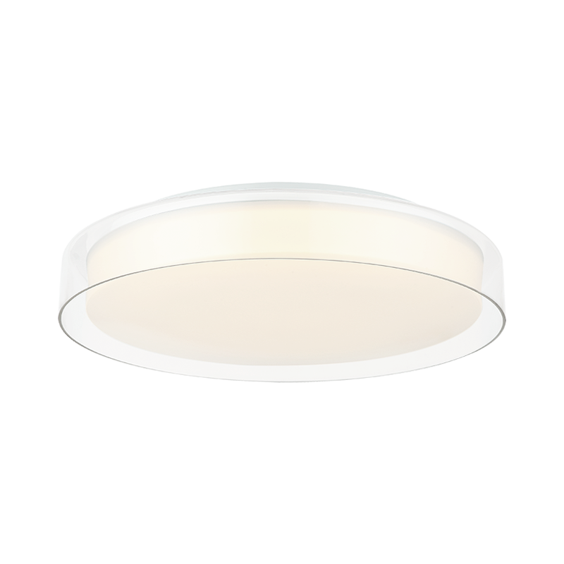 LED Steel Frame with White and Clear Acrylic Shade Flush Mount