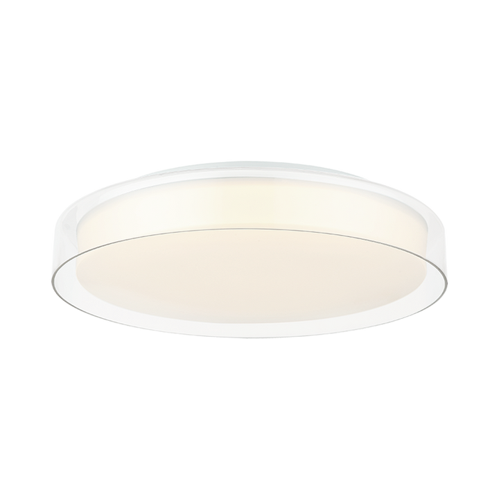 LED Steel Frame with White and Clear Acrylic Shade Flush Mount