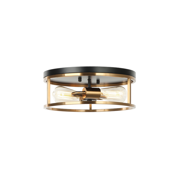 Steel Open Air Two Tone Color Round Frame Flush Mount