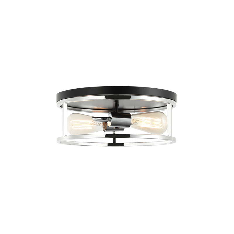 Steel Open Air Two Tone Color Round Frame Flush Mount