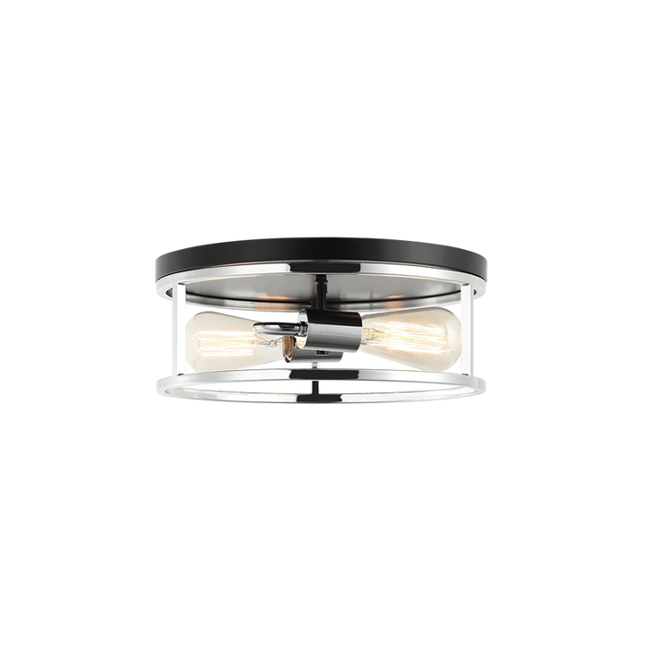 Steel Open Air Two Tone Color Round Frame Flush Mount