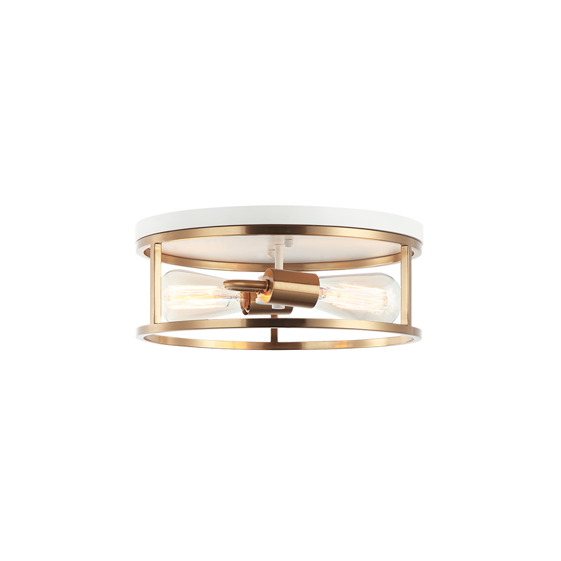 Steel Open Air Two Tone Color Round Frame Flush Mount