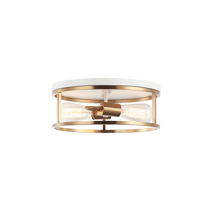 Steel Open Air Two Tone Color Round Frame Flush Mount