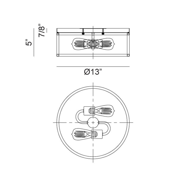 Steel Open Air Two Tone Color Round Frame Flush Mount