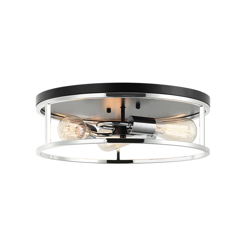 Steel Open Air Two Tone Color Round Frame Flush Mount