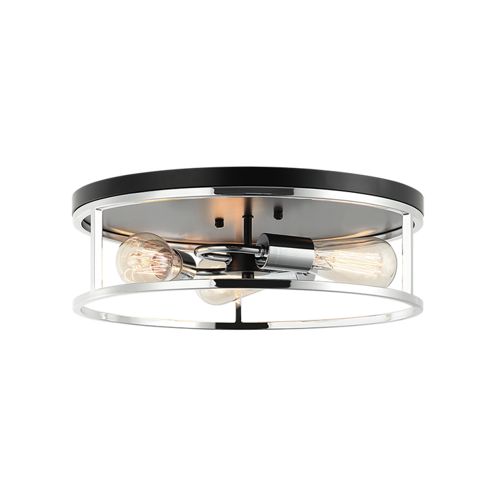 Steel Open Air Two Tone Color Round Frame Flush Mount