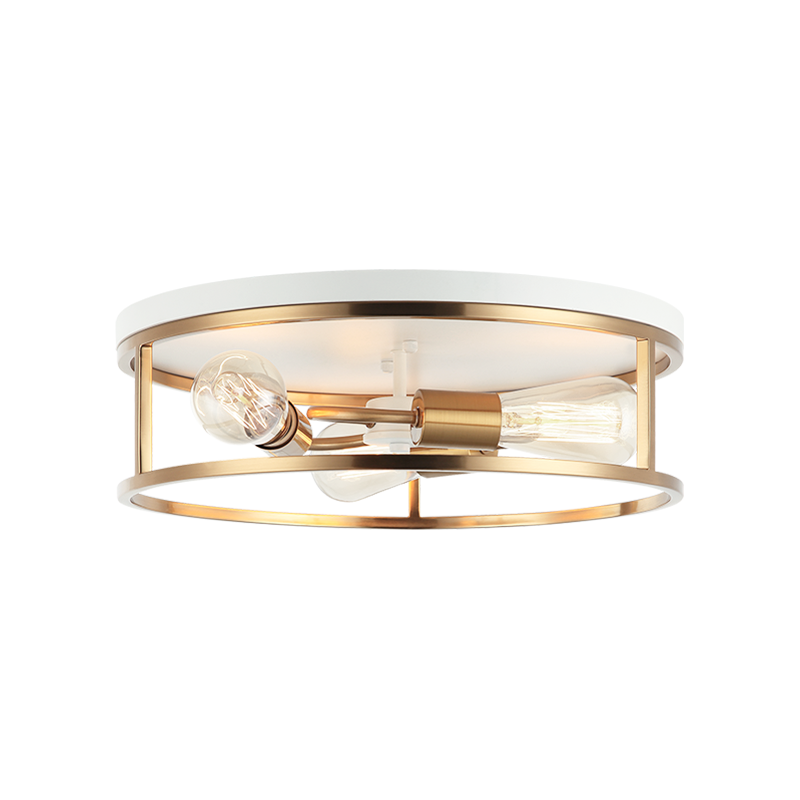Steel Open Air Two Tone Color Round Frame Flush Mount