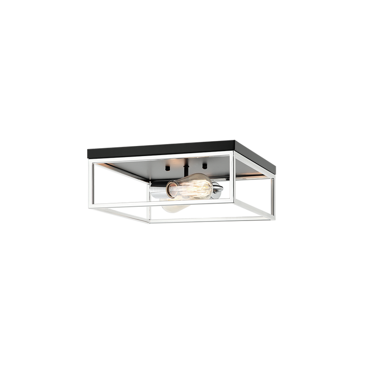 Steel Open Air Two Tone Color Square Frame Flush Mount