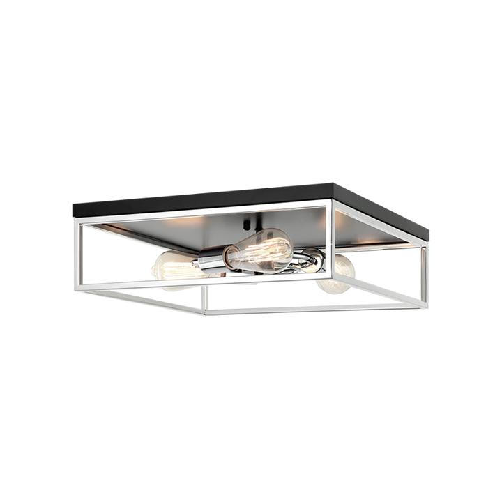 Steel Open Air Two Tone Color Square Frame Flush Mount