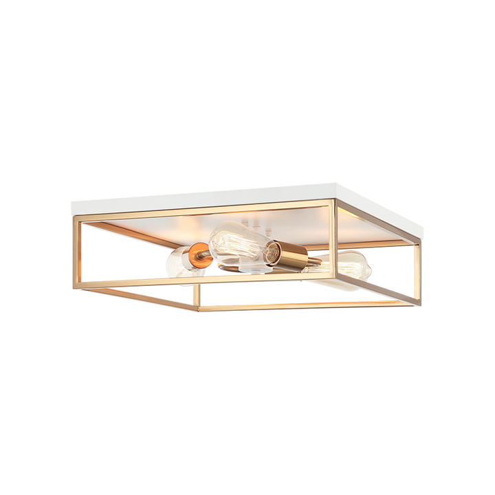 Steel Open Air Two Tone Color Square Frame Flush Mount
