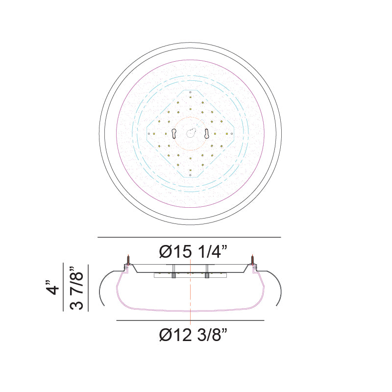 LED Curved Metal Frame with White Acrylic Diffuser Flush Mount