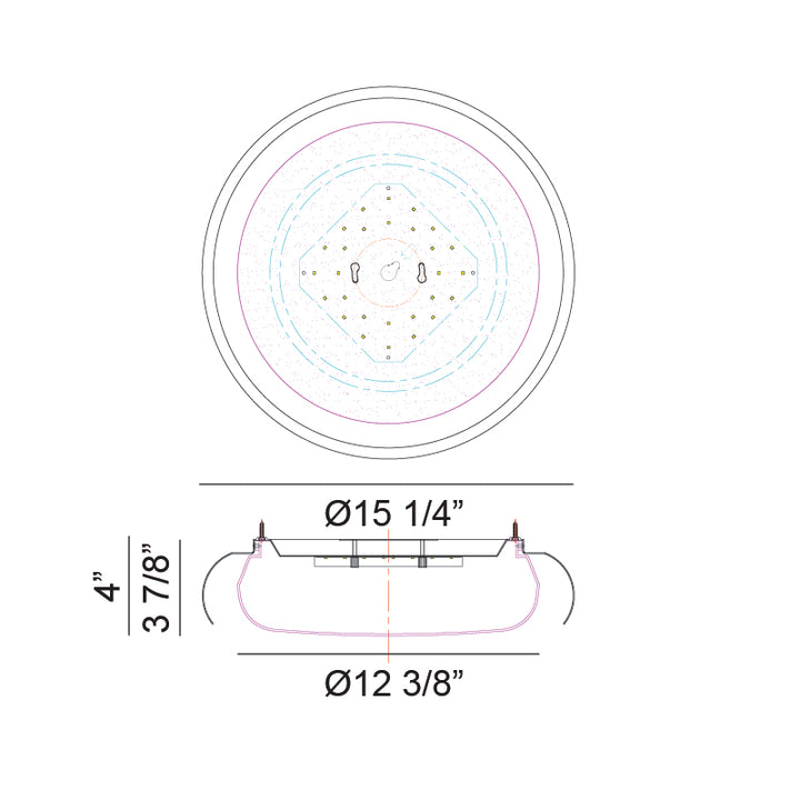 LED Curved Metal Frame with White Acrylic Diffuser Flush Mount