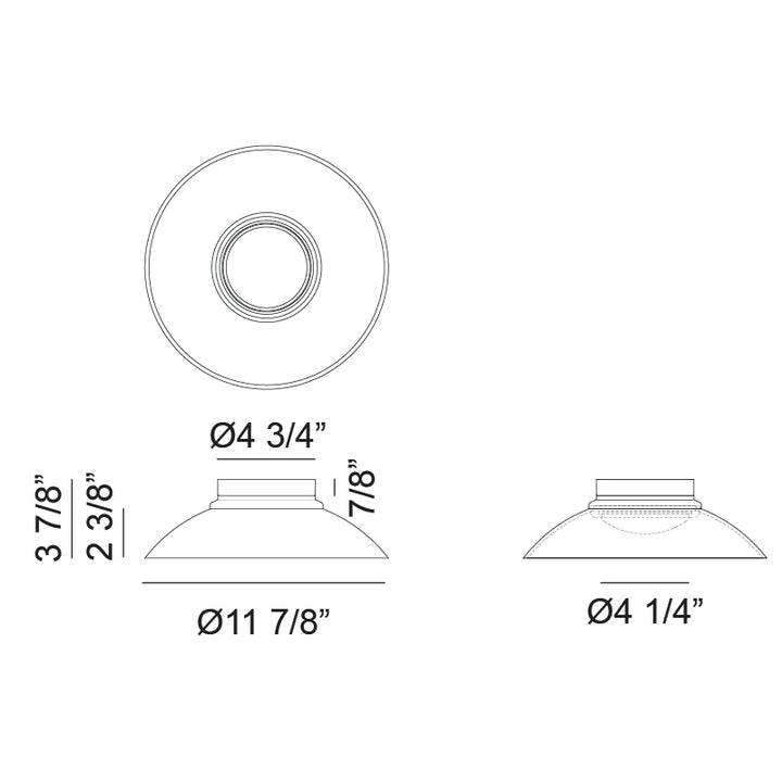 LED Steel Frame with Glass Shade Semi Flush Mount