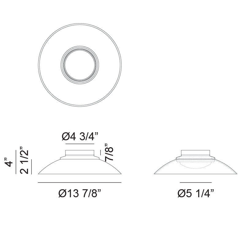 LED Steel Frame with Glass Shade Semi Flush Mount