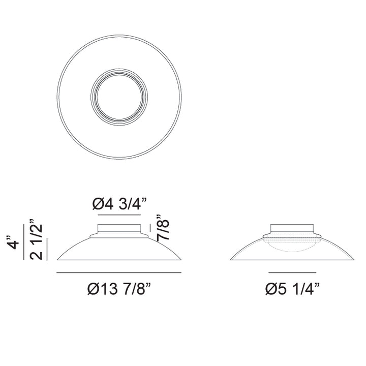 LED Steel Frame with Glass Shade Semi Flush Mount
