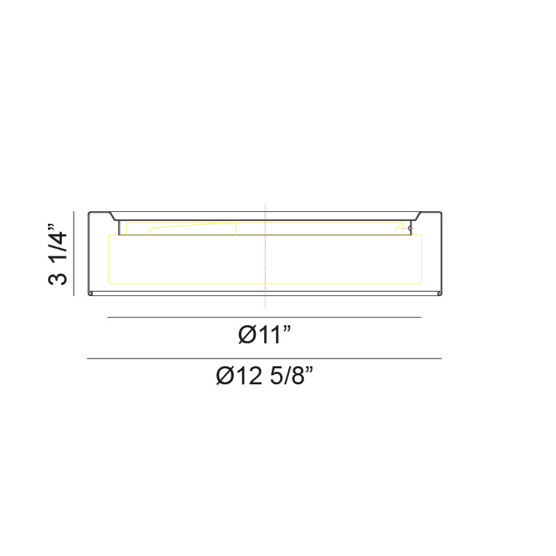 Steel Frame with White Acrylic Diffuser Flush Mount