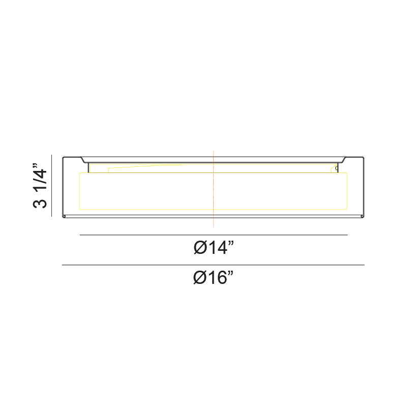 Steel Frame with White Acrylic Diffuser Flush Mount