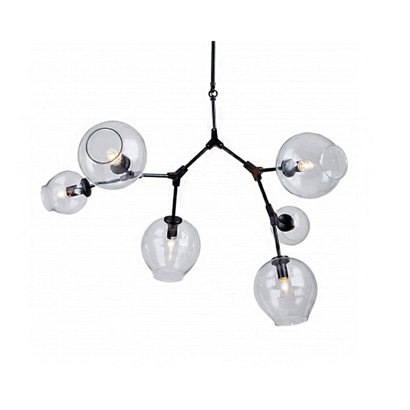Frame Ceiling Fixture with Clear Glass Open Shades in Black by Bethel