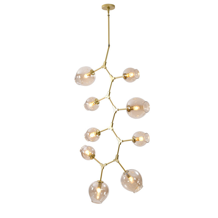 Frame Ceiling Fixture with Dented Glass Shades Arms Are