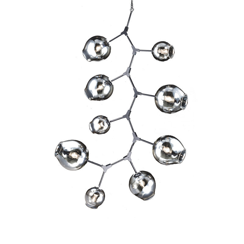Frame Ceiling Fixture with Dented Glass Shades Arms Are