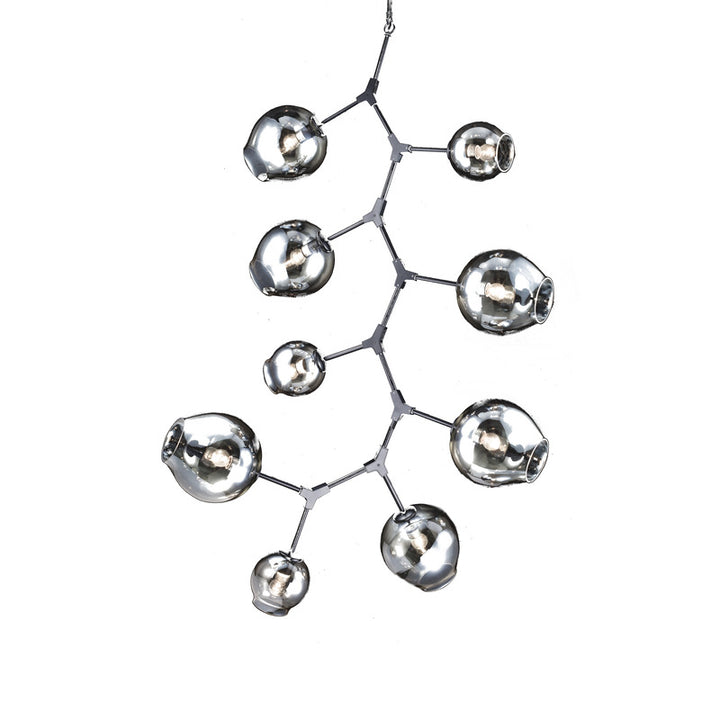 Frame Ceiling Fixture with Dented Glass Shades Arms Are