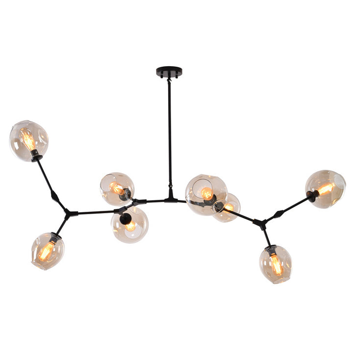 Frame Ceiling Fixture with Dented Glass Shades Arms Are